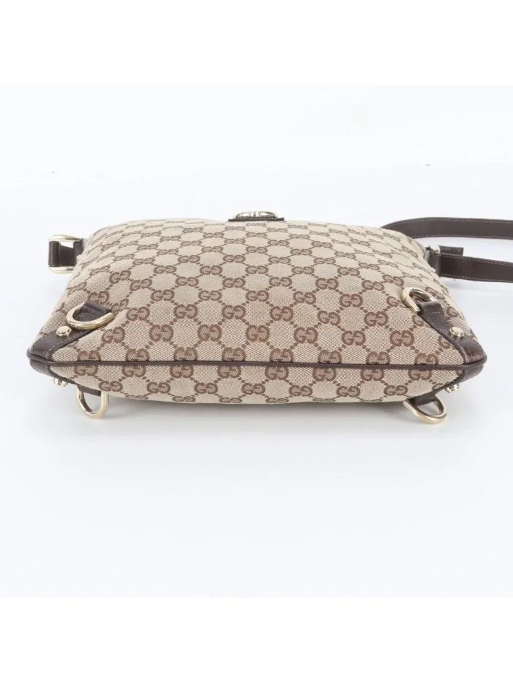 Gucci GG Canvas Abbey Leather Shoulder Bag Crossbody Messenger Business